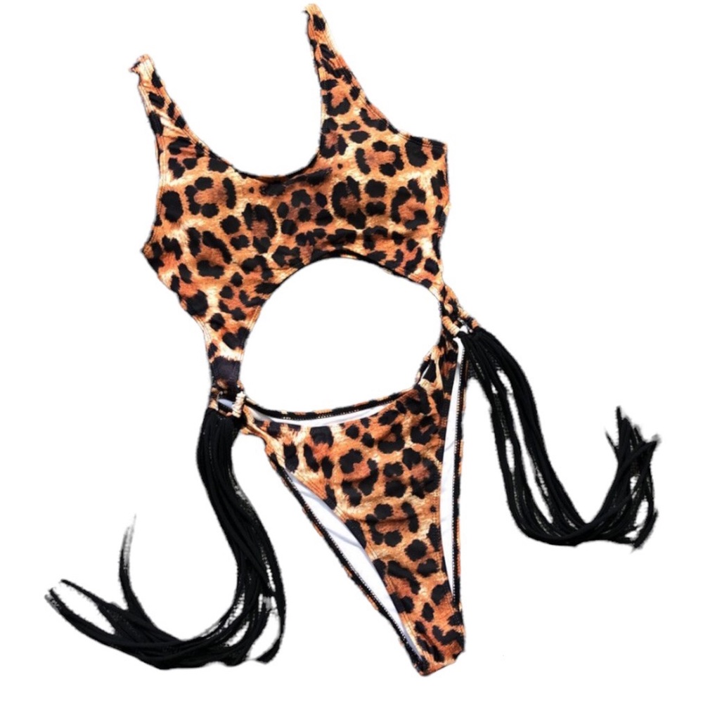 NWOT Leopard Print Cut Out One Piece Size Medium